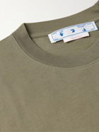 Off-White - Slim-Fit Logo-Print Cotton-Jersey T-Shirt - Green