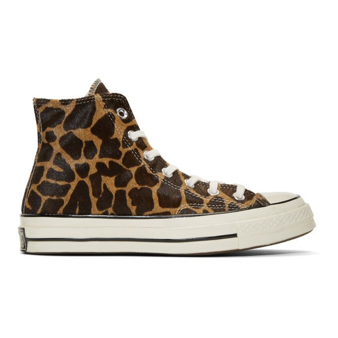 Photo: Converse Brown and Beige Giraffe Pony Hair Chuck 70 High Sneakers