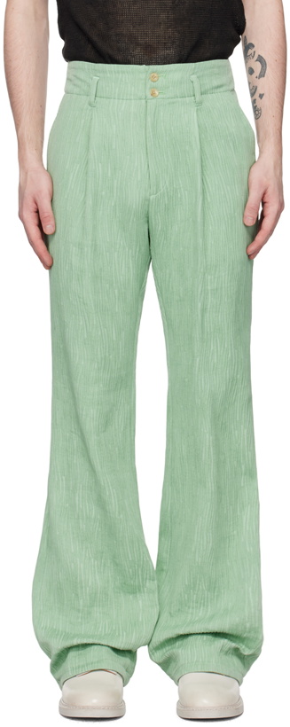 Photo: TAAKK Green Flared Trousers