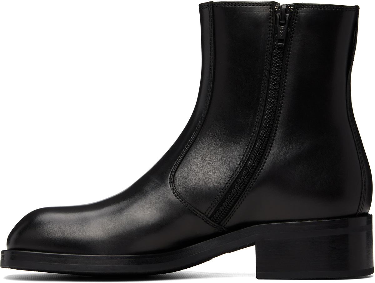 LEMAIRE Black Zipped Ankle Boots