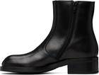 LEMAIRE Black Zipped Ankle Boots