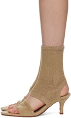 Isa Boulder SSENSE Exclusive Beige Heeled Sandals