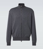 Brioni Cotton-blend zip-up sweatshirt