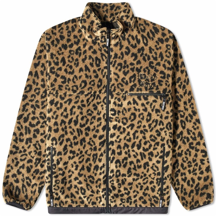 Photo: Wacko Maria Men's Leopard Boa Fleece Jacket in Beige