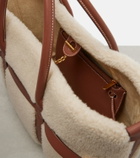 Loro Piana Ghiera Small shearling-trimmed tote bag