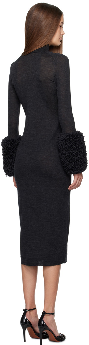 ALAÏA Black Bubble Cuff Midi Dress