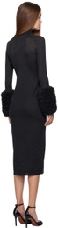 ALAÏA Black Bubble Cuff Midi Dress