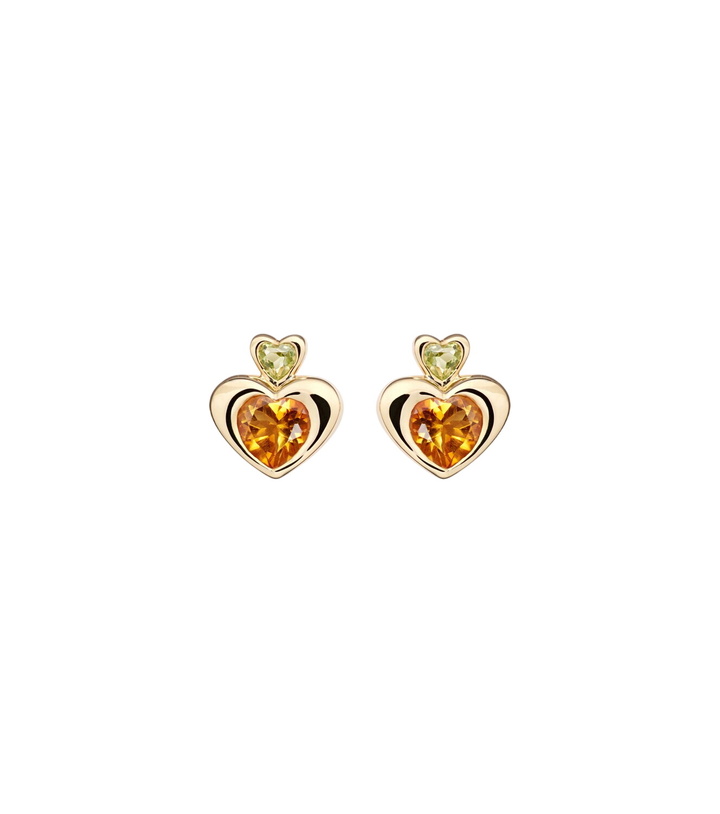Photo: Roxanne First 14kt gold single earring with citrine and peridot