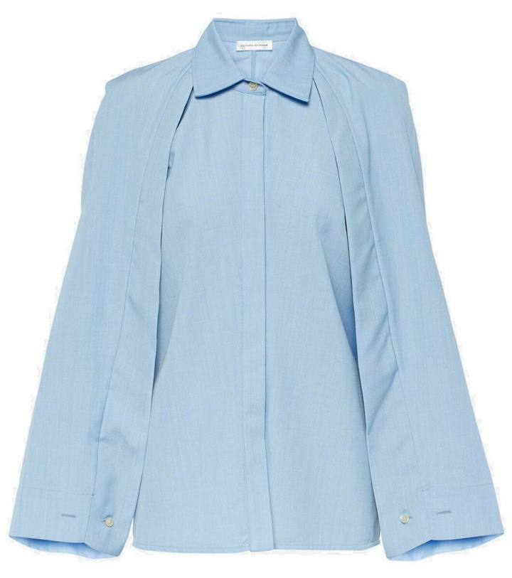 Photo: Victoria Beckham Caped virgin wool blouse