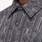 Palm Angels Men's Monogram Quilted Overshirt in Grey