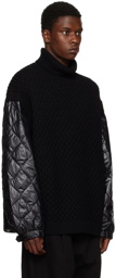 Juun.J Black Quilting Turtleneck