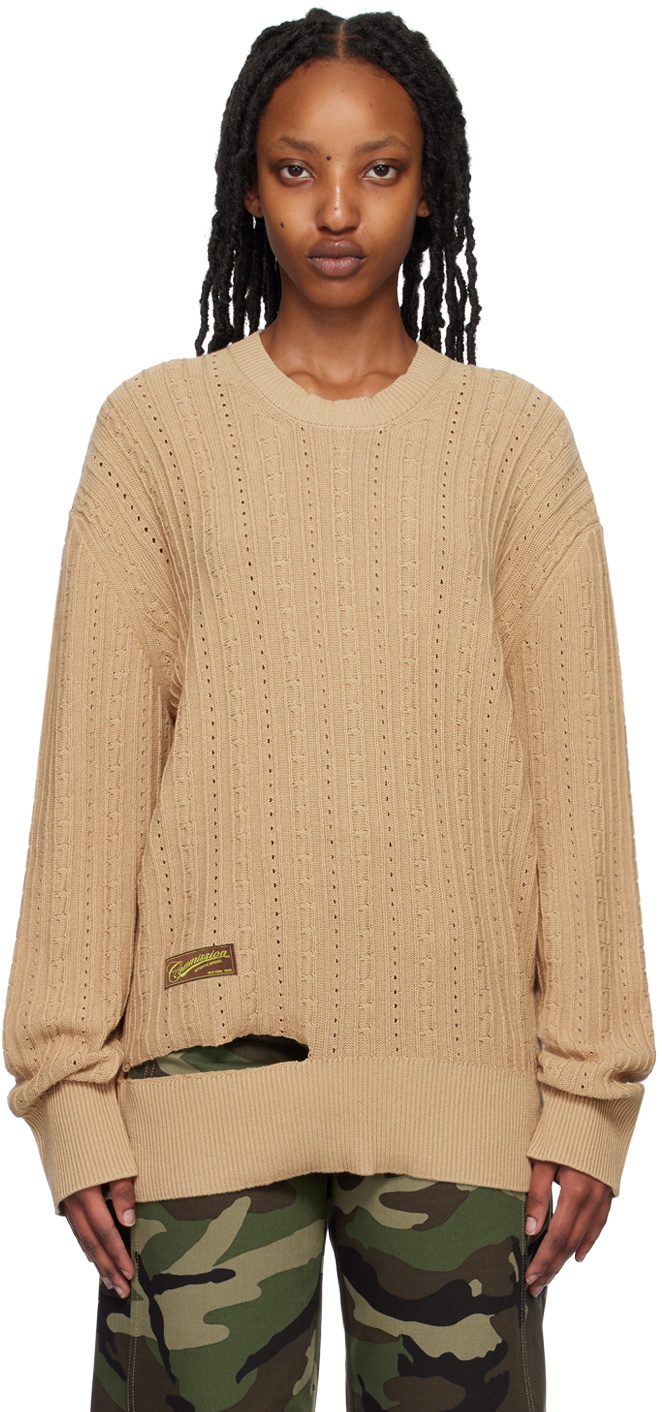 Commission Tan Cutout Sweater