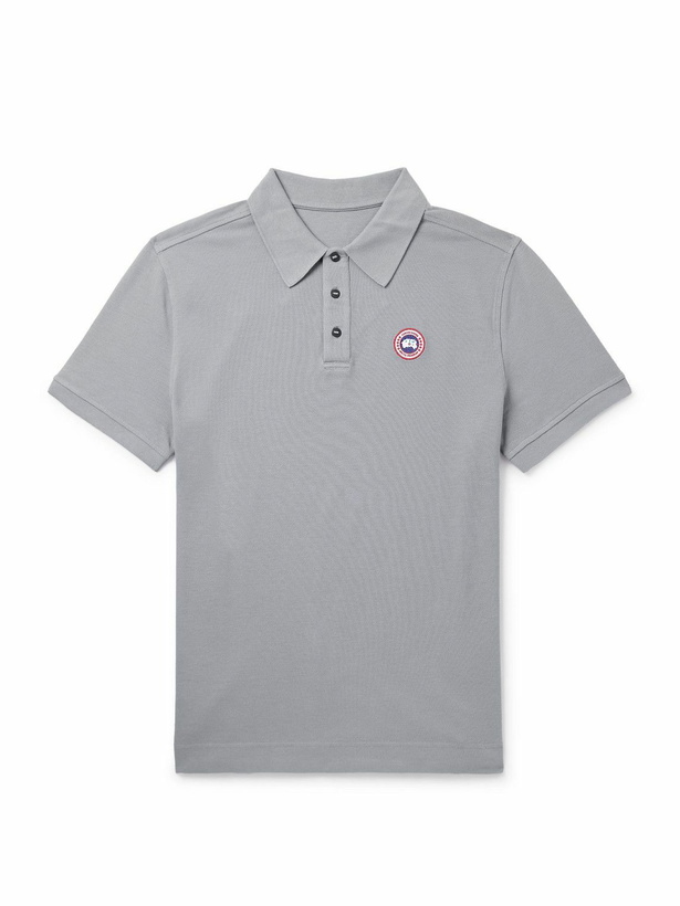 Photo: Canada Goose - Beckley Logo-Appliquéd Cotton-Piqué Polo Shirt - Gray