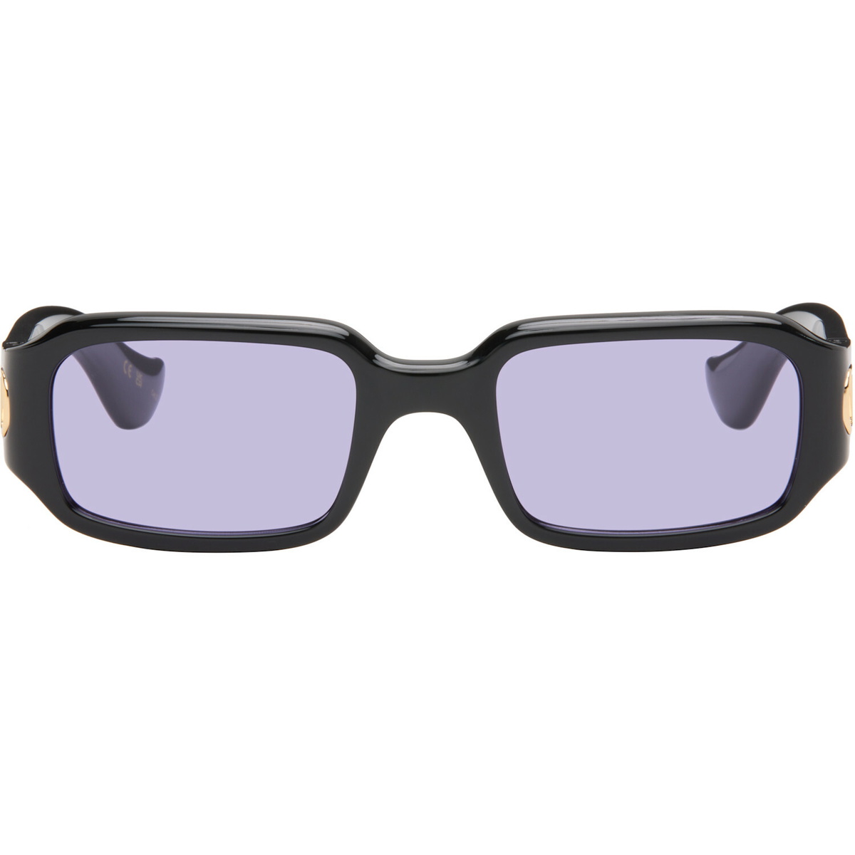 Valentino Black Rectangular Acetate Sunglasses