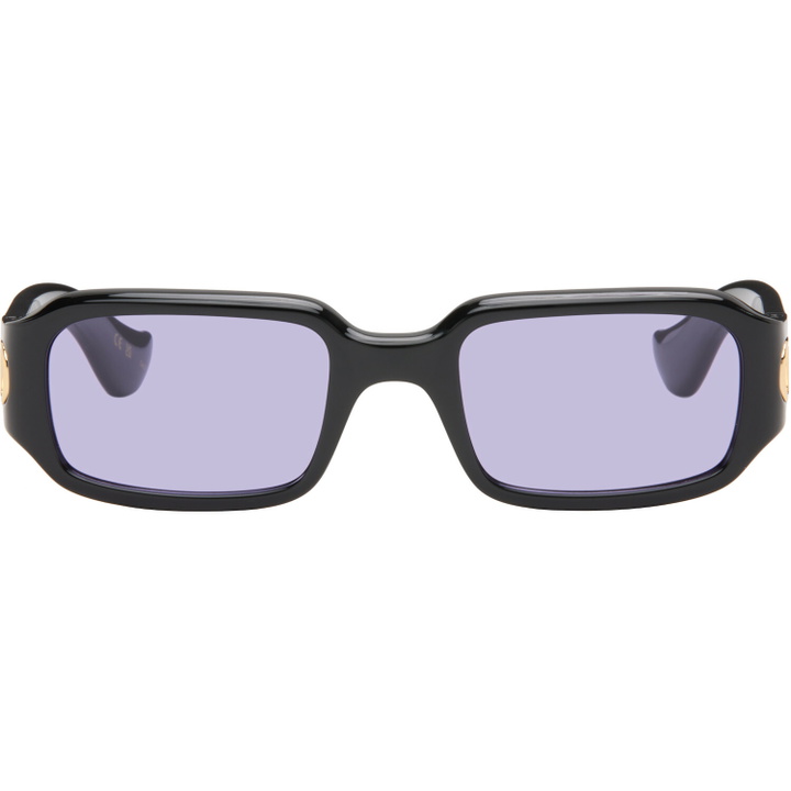 Photo: Valentino Black Rectangular Acetate Sunglasses