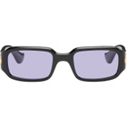 Valentino Black Rectangular Acetate Sunglasses