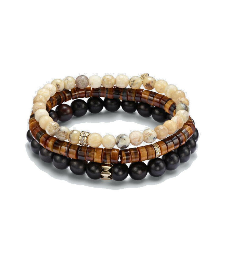 Photo: Sydney Evan Set of 3 14kt gold bracelet with diamonds
