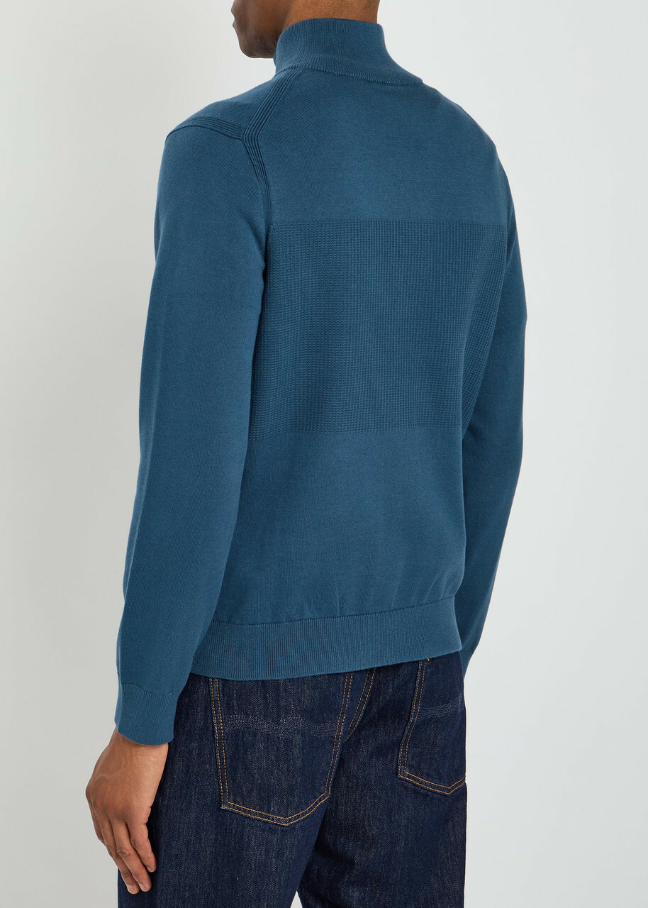 PS Paul Smith Half-zip Cotton Jumper Blue