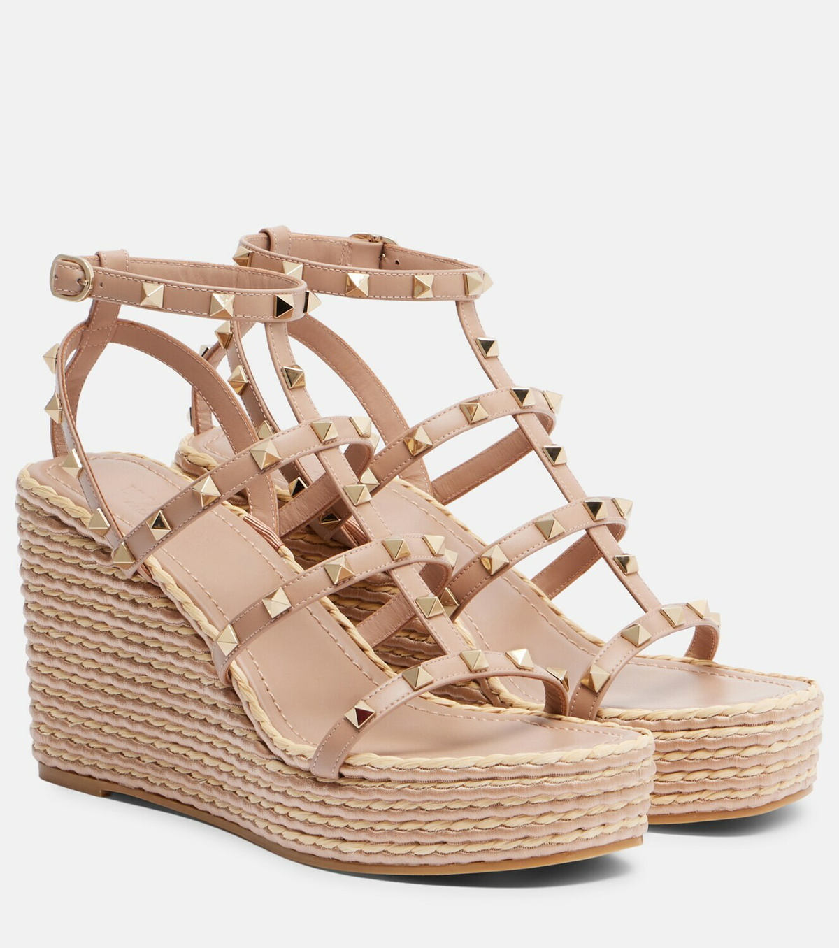 Valentino Garavani Rockstud leather wedge sandals
