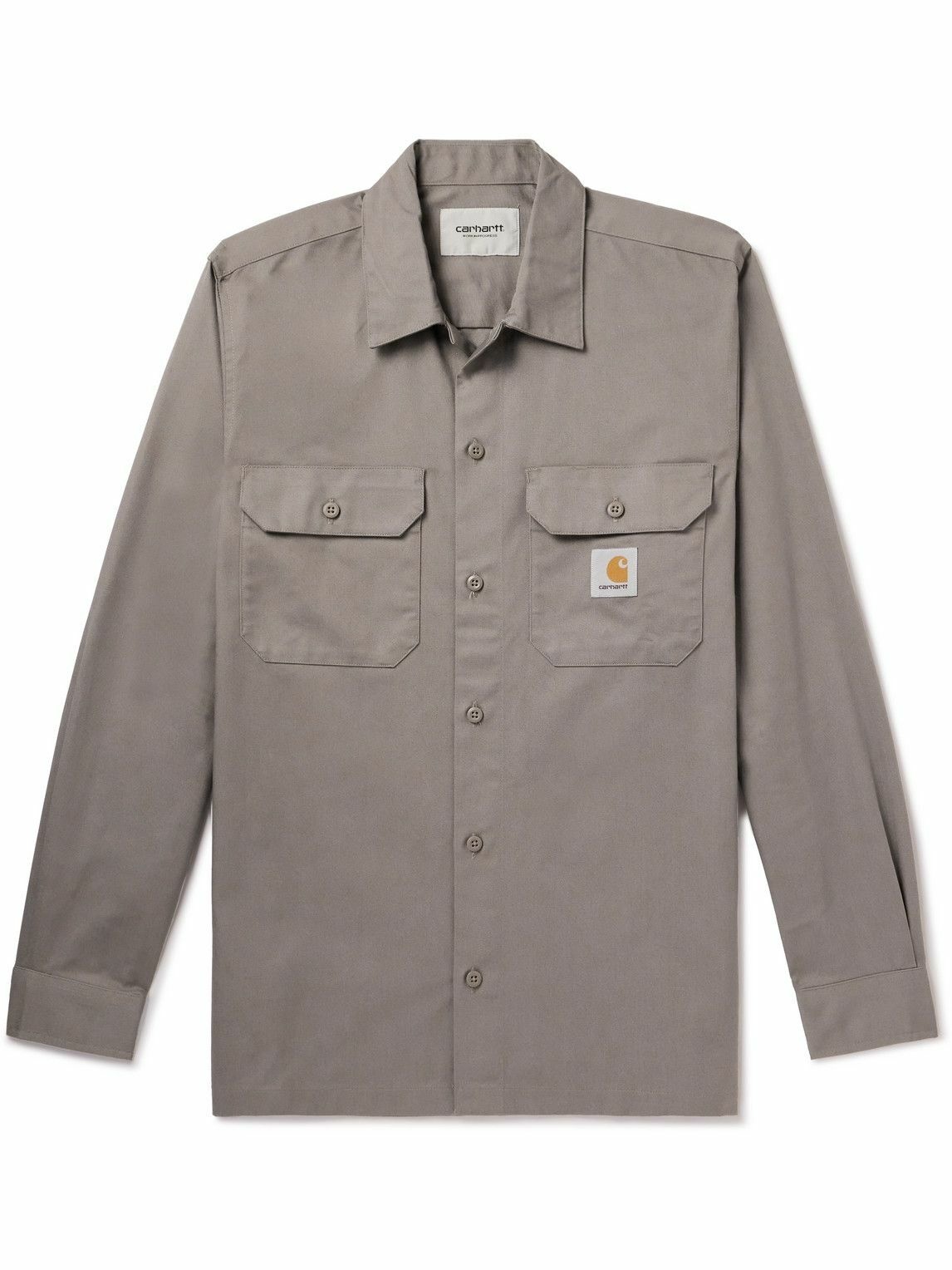 Photo: Carhartt WIP - Master Logo-Appliquéd Twill Shirt - Gray