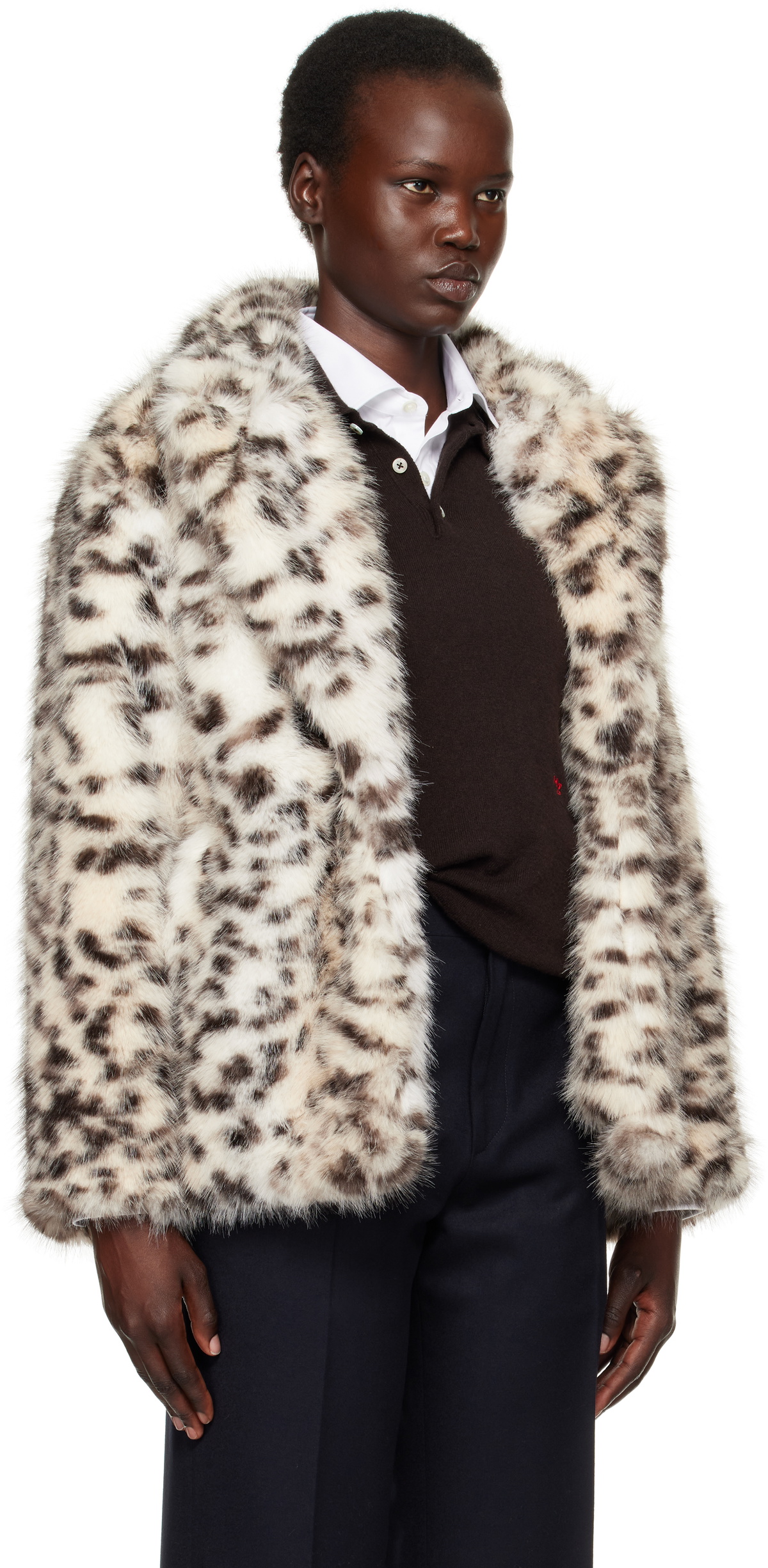 HommeGirls Multicolor Leopard Faux-Fur Jacket