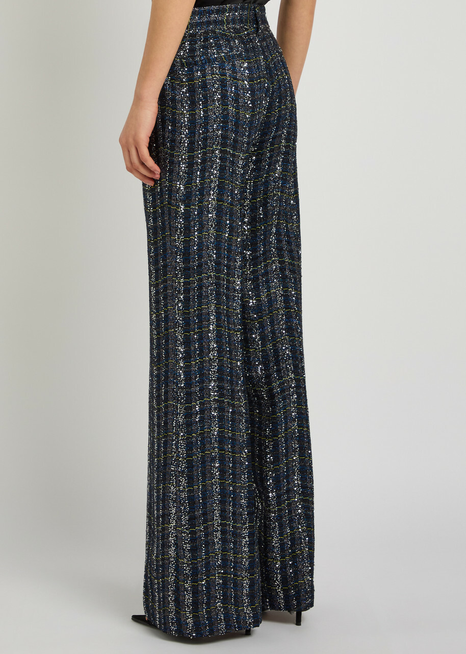 Missoni Striped Metallic-weave Trousers Blue