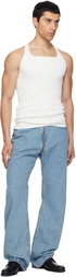 VETEMENTS Blue Allover Zip O-Leg Jeans