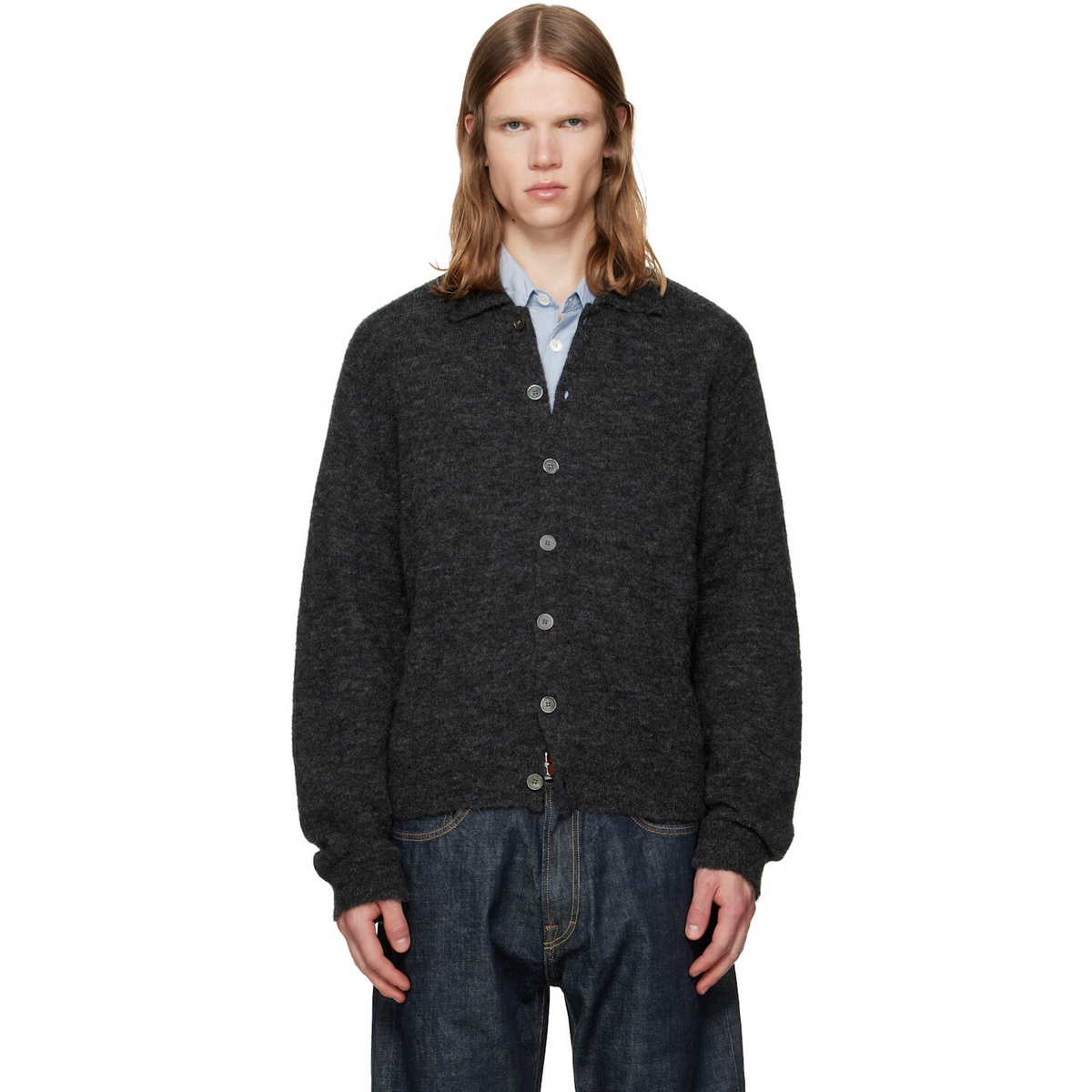 Our Legacy Men's Toddler Popover Sweater in Welsh Black Chain Knit
