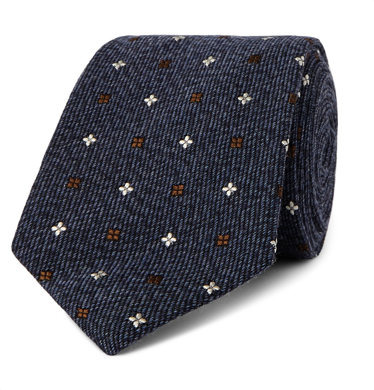 Kingsman - Drake's 7.5cm Embroidered Wool and Silk-Blend Tie - Blue ...