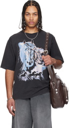LU'U DAN Gray 'Year of the Horse' Oversized Concert T-shirt