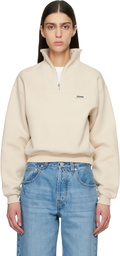 JACQUEMUS Beige 'The Gros Grain zipped-rollneck' Sweatshirt