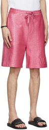 Valentino Pink Embossed Bermuda Shorts