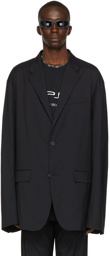 Balenciaga Black Nylon Tailored Blazer