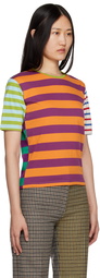 Stockholm (Surfboard) Club SSENSE Exclusive Purple & Orange Striped T-Shirt