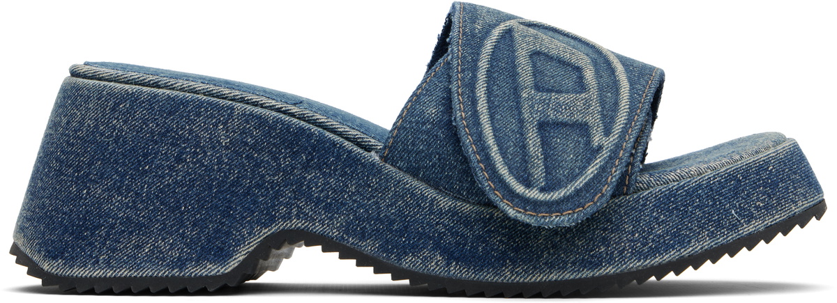 Diesel Blue Sa-Oval D Pf W Heeled Sandals Diesel