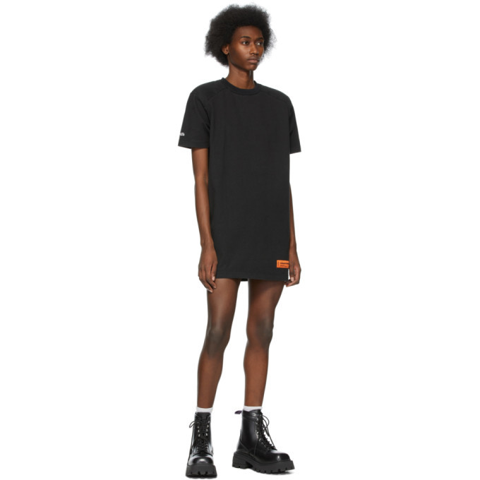heron preston t shirt dress Heron Preston Black Logo Patch T-Shirt Dress Heron Preston