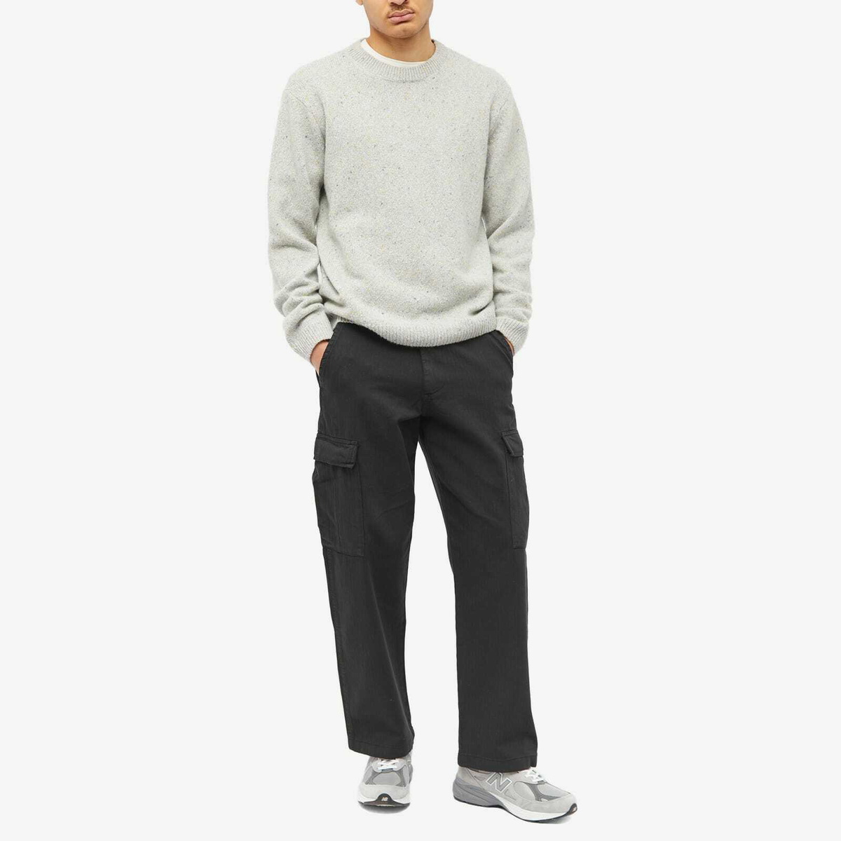 Ro Style Brush Wax Coating Black Cargo Pants