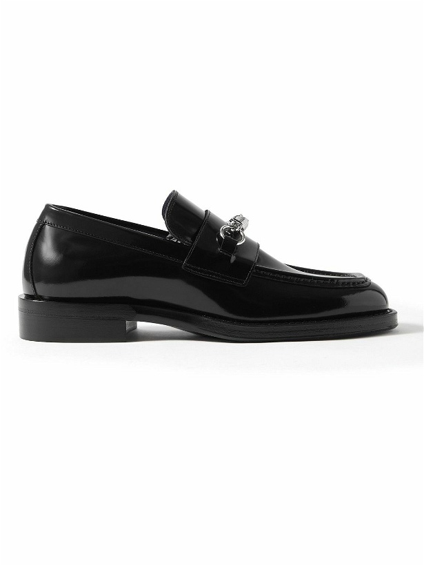 Photo: Burberry - Embellished Glossed-Leather Loafers - Black