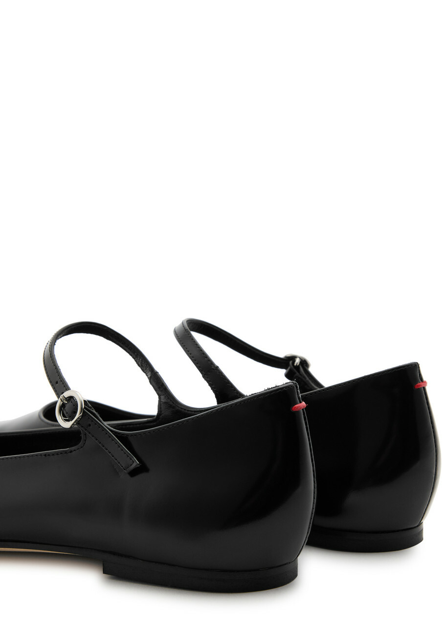 Aeyde Cleo Glossed Leather Flats Black Aeyde