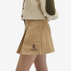 Sporty & Rich Women's Vendome Double Pleat Skirt in Beige Chocolate