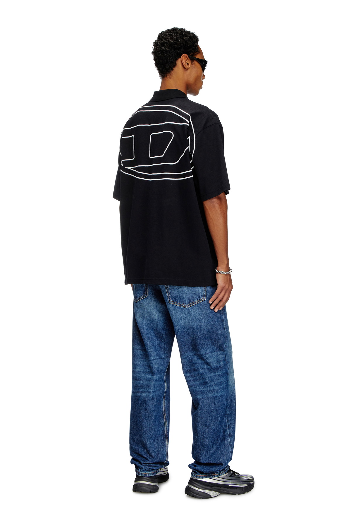 Diesel Polo shirt with maxi oval D embroidery - Polos Mens in Black