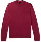 HUGO BOSS - Diluca Virgin Wool and Lyocell-Blend Mock-Neck Sweater - Burgundy