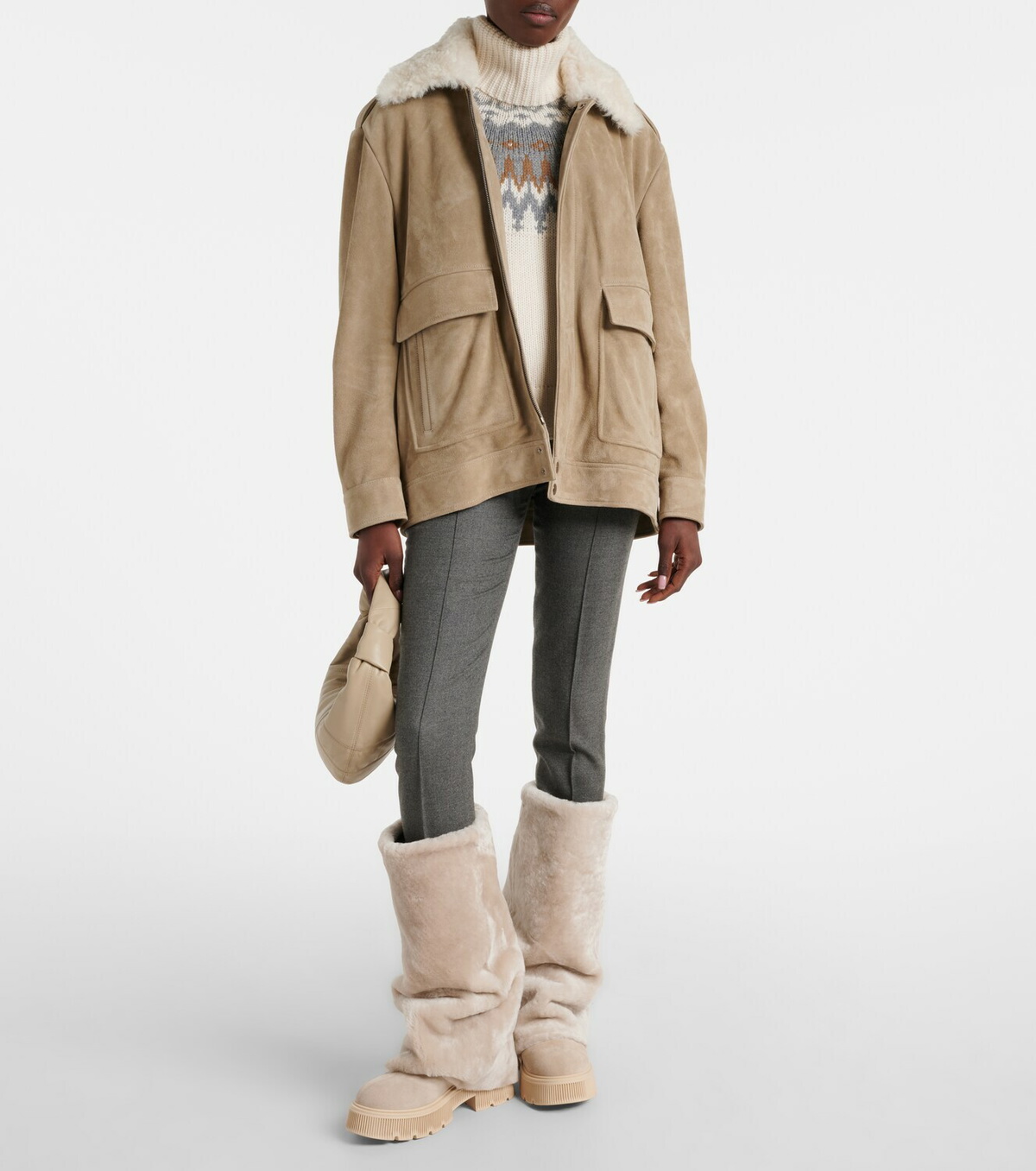 Bogner Turin shearling and suede boots