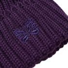 Needles Men's Merino Wool Beanie Hat in Purple