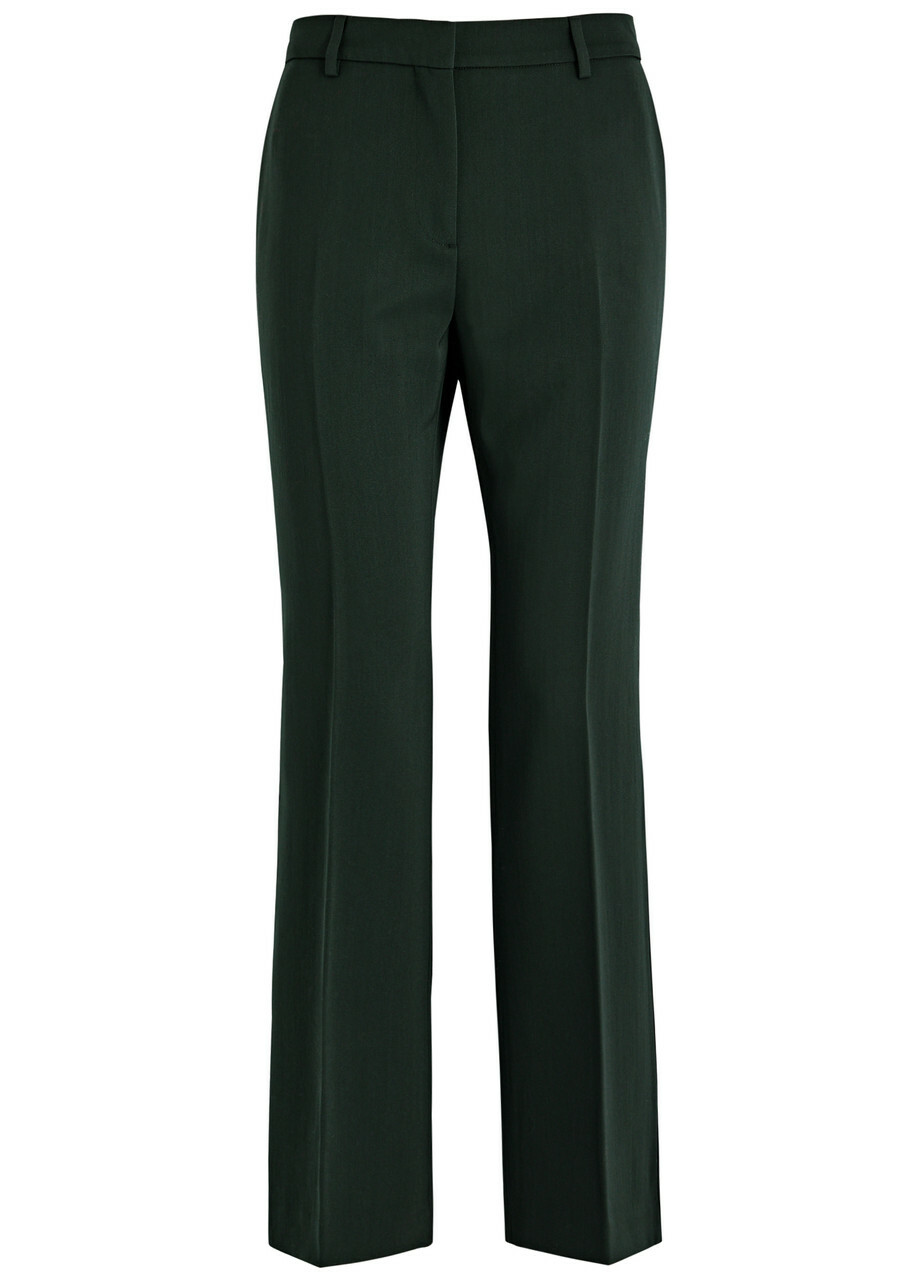 Wales Bonner Iris Wool-blend Trousers Green Dark