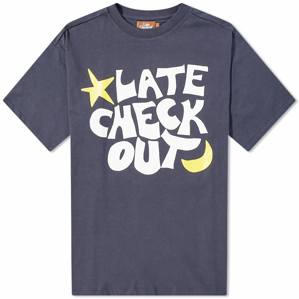 Photo: Late Checkout Men's Logo T-Shirt in Navy