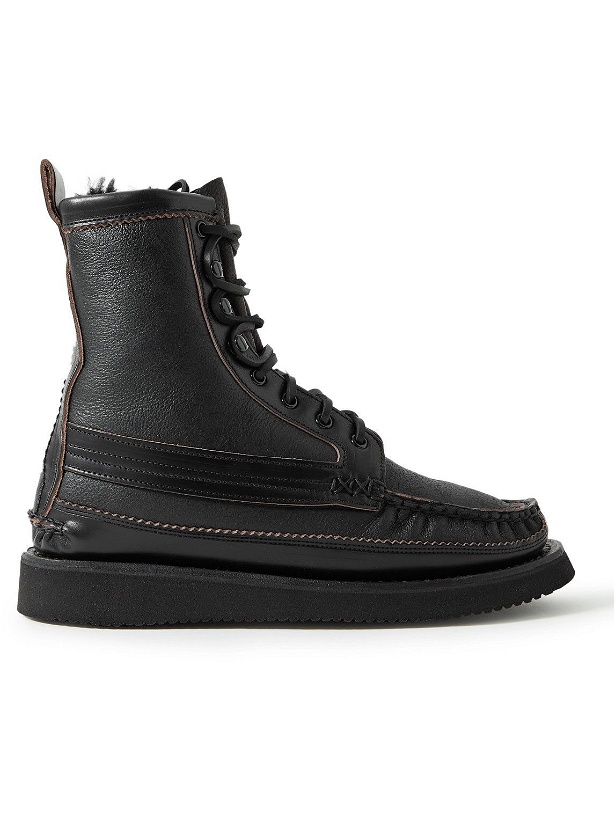 Photo: Yuketen - Maine Guide Shearling-Lined Leather Boots - Black