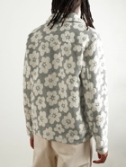 NN07 - Rahim 5247 Cotton-Blend Bouclé-Jacquard Shirt Jacket - Gray