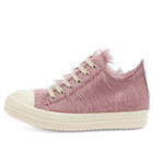 Rick Owens Women's Fur Low Top Shoes Sneakers in Pink/Milk