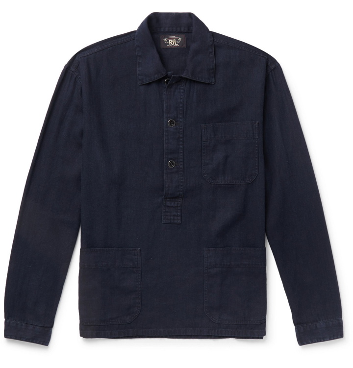 Photo: RRL - Linen and Cotton-Blend Shirt - Blue